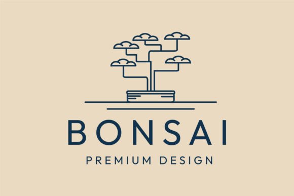 Bonsai Line Art Logo, Icon and Symbol: Graphics for Thoughtful Logos
