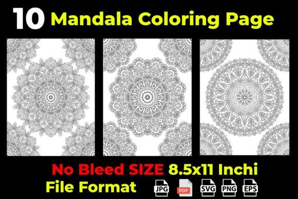 Bundle Anti Stress Mandala Coloring Page: Graphics & Coloring Pages Amp