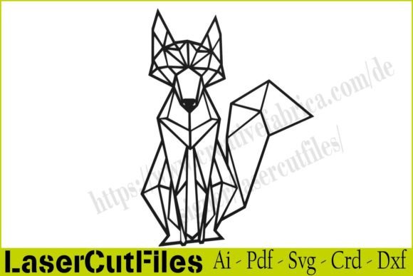 Geometric Fox for Laser Cut: Graphics & Crafts