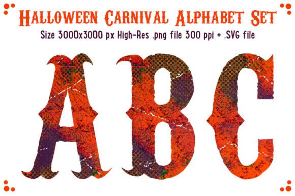 Halloween Carnival Alphabet ClipArt: Graphics for Crafts