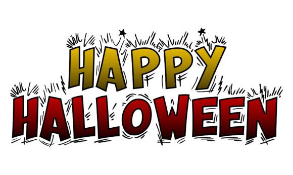 Happy Halloween Typographic Calligraphy Graphics for Crafts