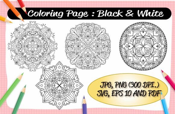 Mandala Art Coloring Page: Graphics & Coloring Pages Amp