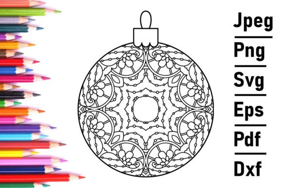 Mandala Christmas Ball New Year 2023 SVG