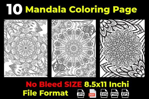 Mandala Coloring KDP Interior Graphics for Crafters