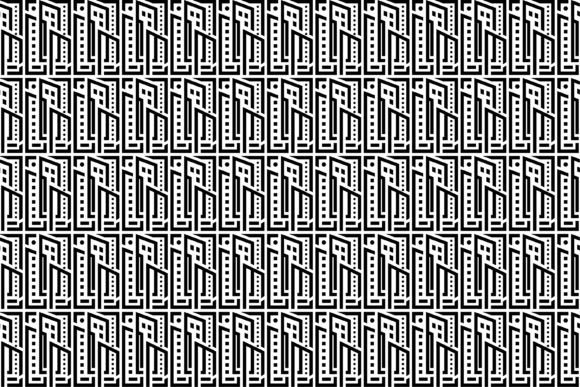 Rectagle Square Pattern Black