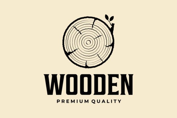 Wood Texture Icon Logo Vintage Vector