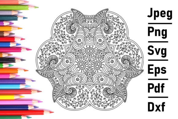 Zentangle Vector Mandala Coloring Book: Graphics & Print Templates